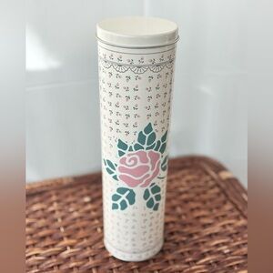 Vintage Meister Floral Tin Canister 12 Inch